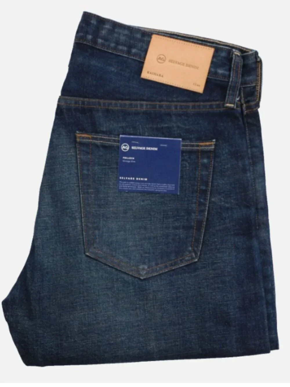 AG Pollock Slim Jeans W33 L32 Japan Heavy Selvedge Denim 15oz. Made in USA
